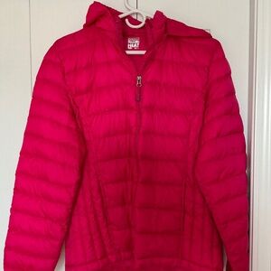 Hot Pink Girls lightweight  down puffer XL